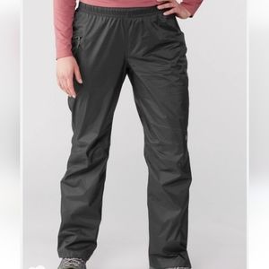 REI Black Stowable Elastic Waist Rain Pants